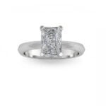 Radiant-cut diamond solitaire engagement band - melia in white gold
