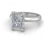 Radiant-cut diamond solitaire engagement band - melia in platinum