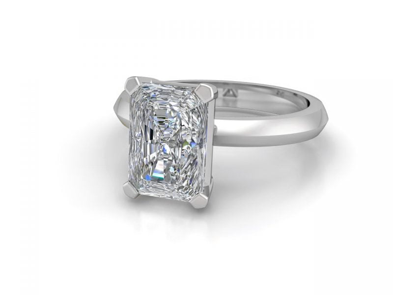 Radiant-cut solitaire engagement band - melia