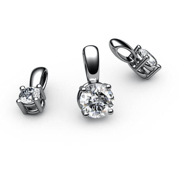 four-claw solitaire diamond pendant