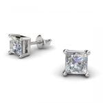 Classic 4-claw princess cut diamond stud earrings Classic 4-claw princess cut diamond stud earrings