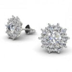 Diamond cluster stud earrings - rosa Diamond cluster stud earrings - rosa