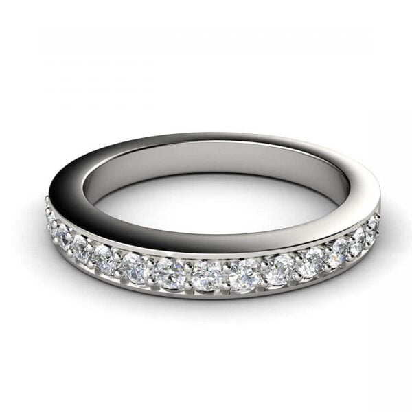 White gold pave-set round diamond eternity ring - Ariadne