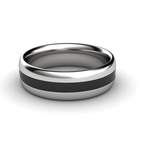 Men's wedding ring with enamel - Arsenios