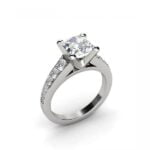 White gold princess-cut diamond ring with a graduating diamond band - ariadne White gold princess-cut diamond ring with a graduating diamond band - ariadne