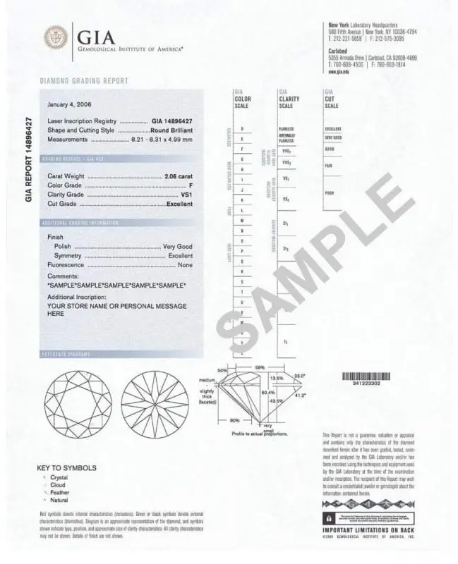 Diamonds education and 4cs 10 Gia sample