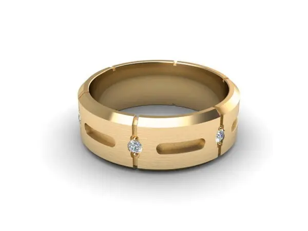 Men's band with 6 diamonds - pegasus-rose gold