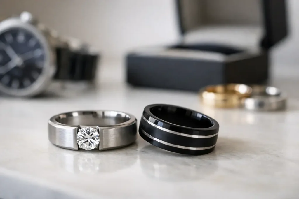 Men's Engagement and Wedding Rings Set Guide
