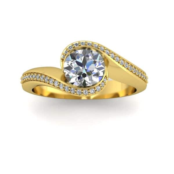 Delia Round Diamond Engagement ring in Yellow Gold-top view-JG_419_REV_02_R02-Y