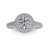 Platinum filigree diamond engagement ring with a round halo - Ira